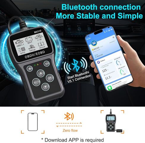 أداة تشخيص السيارة عبر الماسح الضوئي obd2 عبر البلوتوث: التحقق من رموز الأخطاء ومسحها باستخدام جهاز اختبار البطارية لأصحاب السيارات وعشاق الأعمال اليدوية - قارئ رمز المحرك مع البيانات الحية للمركبات بعد عام 1996 in Saudi Arabia