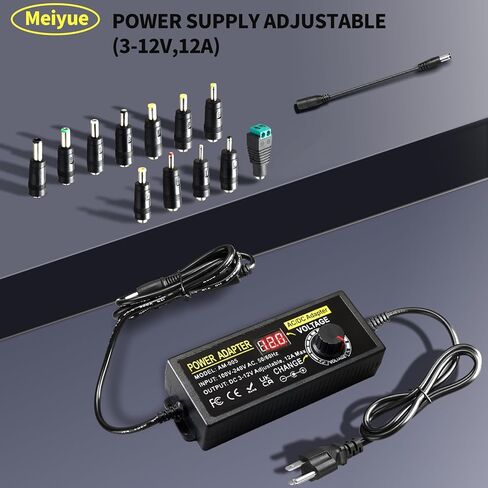 144W Adjustable Power Supply Adapter 3V~24V 6A Universal Variable Switching Power Adapter 100V-240V AC to DC Converter Transformer with 14 Tips&Polarity Converter3V 5V 6V 9V 12V 15V 16V 18V19V20V24V in Saudi Arabia