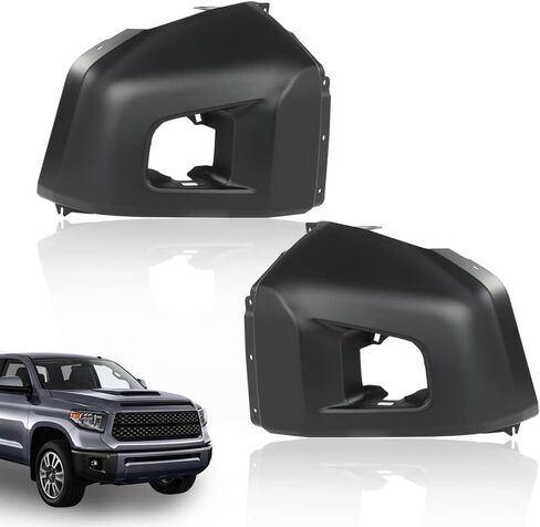 غطاء نهاية المصد الأمامي G-PLUS مصنوع من البلاستيك متوافق مع Toyota Tundra 2014-2020 مع فتحات مستشعر مساعد ركن السيارة، مناسب للنماذج التي لا تحتوي على نظام مساعدة الوقوف 521120C080، 521130C080 يسارًا ويمينًا in Saudi Arabia