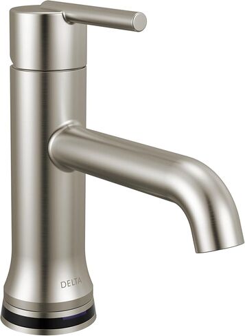 Delta Faucet Trinsic Single Hole Bathroom Faucet, Single Handle Bathroom Faucet Chrome, Bathroom Sink Faucet, Metal Drain Assembly, Chrome 559LF-MPU in Kuwait