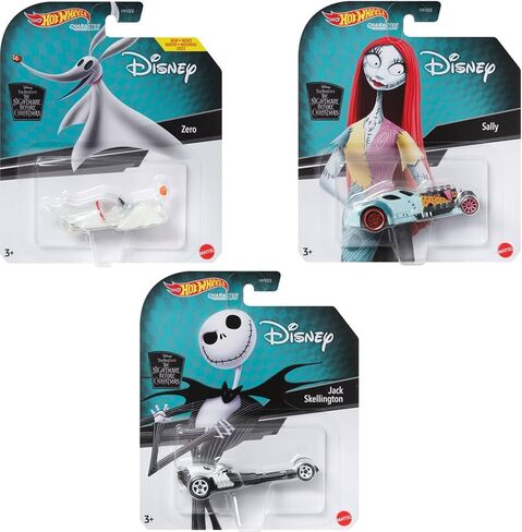 Hot Wheels Disney Character Cars Complete Set of 7 – HKV23‑956C | Mickey, Minnie, Donald, Daisy, Jack Skellington, Sally & Zero | 1:64 Scale Die‑Cast Vehicles – Mattel Ages 3+ in Kuwait