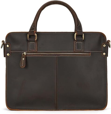 Men's Briefcase 14 "computer Bag Top Layer Cowhide Tote Shoulder Crossbody Commuter Business in Saudi Arabia