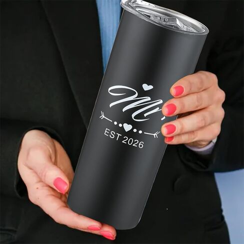 DHQH Mr and Mrs 2024 Tumbler Set, Engagement Wedding Gifts for Couples Newlyweds Wife Husband Bride To Be Newly Engaged 20oz Travel Tumbler Bachelorette Party Gifts in Kuwait