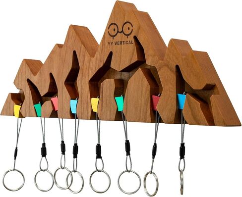 Mountain Decor Keyholder in Wood, Climb Every Mountain Wall Decor - Ideal Gifts for Mountain Climbers, 4 Key Rings Included - Perfect for Mountain Lovers in Kuwait