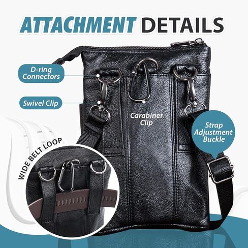 Hengwin Leather Cell Phone Holster Wallet Pouch Case with Belt Clip Crossbody Bag Men Shoulder Purse in Kuwait