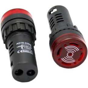 AD16-22SM Sound and Light Alarm Intermittent Sound DC12V/24V/220V LED Flash Buzzer in Kuwait