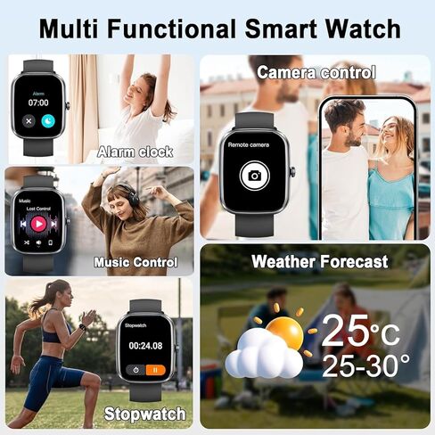 Smart Watch for Men Women (Answer/Make Call), 1.91" Smartwatch Fitness Tracker, 110+ Sports IP68 Waterproof, Heart Rate/Sleep Monitor/Pedometer/Calories, Fitness Watch for Android iOS in Kuwait