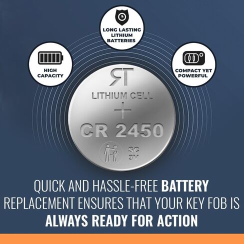 قطعتان لاستبدال بطارية Key Fob لفورد (2015-2024) - CR2450 لـ F-150 Explorer Edge Fusion Bronco Escape Mustang Expedition Transit Ranger Maverick EcoSport MKC Nautilus Corsair in Saudi Arabia