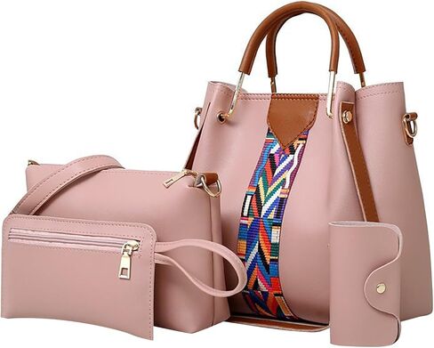 حقائب ظهر جلدية للنساء Slingbag للرجال 4 قطع حقيبة كروس نسائية بطباعة عرقية حقيبة يد بنمط قديم حقيبة كتف + حزمة بطاقة حقيبة كمبيوتر محمول جلدية للرجال حقائب مدرسية للمراهقات in Saudi Arabia
