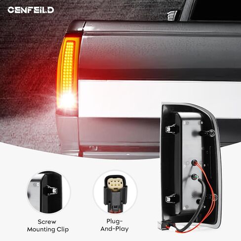 زوج مصابيح LED الخلفية مناسب لسيارة Chevy Colorado & GMC Canyon Pickup 2015-2022 [نوع هالوجين المصنع]، مجموعة مصابيح الفرامل الخلفية الأنبوبية LED، عدسات مدخنة سوداء اللون in Saudi Arabia