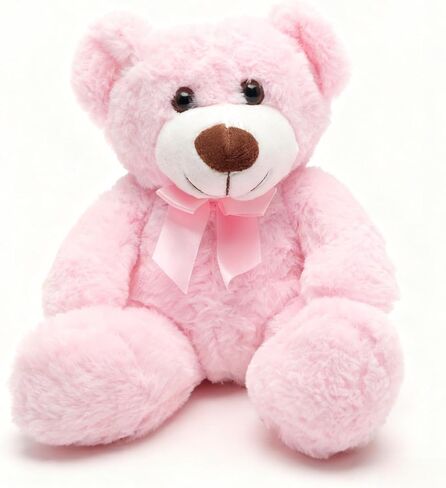 14" Pink Teddy Bear Plush Toy, Soft & Cuddly Teddy Bear Stuffed Animal with Cute Bow, for Girls, Girlfriends, Ideal for Valentine’s Day, Birthday, Christmas in Kuwait