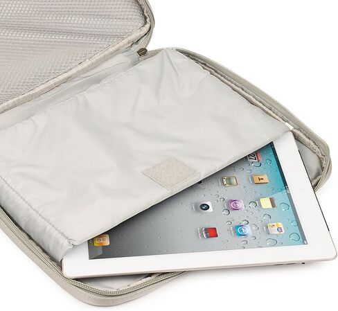 Trendy 10 Inch Messenger Bag, Silver & Black - Padded Laptop Case for travel, College, Travel, Dual Zipper, Organizer Pockets in Saudi Arabia