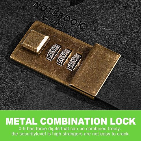 CeroDimo Vintage PU Leather Password-Protected Journal Secure Lock Diary for Men Women and Teens Black Secret Writing Notebook (240 Pages) in Saudi Arabia