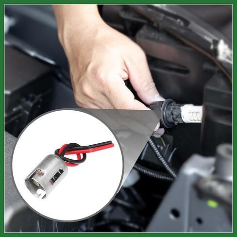 Motoforti 4 قطع Universal 1176 BA15D مقبس لمبة السيارة - مصباح LED تلقائي مصباح مقبس محول قابس سلك تمديد - معدن بلاستيكي فضي اللون يدوم طويلاً in Saudi Arabia