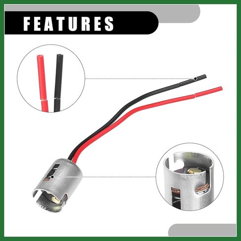 Motoforti 4 قطع Universal 1176 BA15D مقبس لمبة السيارة - مصباح LED تلقائي مصباح مقبس محول قابس سلك تمديد - معدن بلاستيكي فضي اللون يدوم طويلاً in Saudi Arabia