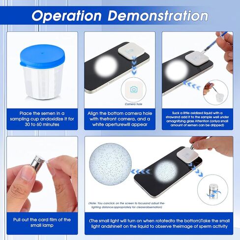 Sperm Microscope, Suitable for Semen, Male Fertility Observation, Home Sperm Testing, can be Used Twice, and Results can be obtained Quickly in Saudi Arabia