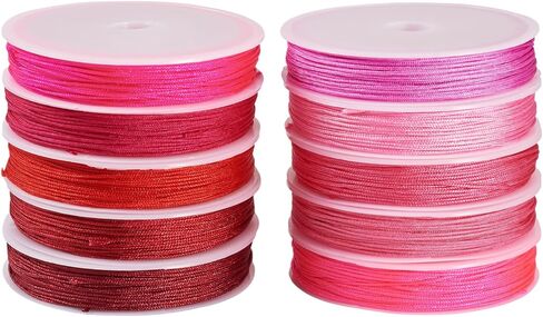 10 Rolls 0.8mm Braided Jewelry Cord Chinese Knotting Craft Ropes String Polyester Macrame Thread for Bracelet Necklace Kumihimo DIY Jewellry Making Supplies 10.94Yds/Roll in Saudi Arabia