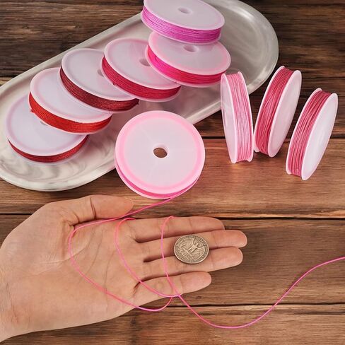 10 Rolls 0.8mm Braided Jewelry Cord Chinese Knotting Craft Ropes String Polyester Macrame Thread for Bracelet Necklace Kumihimo DIY Jewellry Making Supplies 10.94Yds/Roll in Saudi Arabia