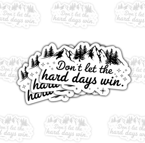 (3 قطع) ملصق Don't Let The Hard Days Win ملصق تحفيزي للتمرين وملصقات زجاجة مياه للكمبيوتر المحمول وحافظة الهاتف وخوذة صلبة وهدايا مقاس 3 بوصات × 3 بوصات in Saudi Arabia