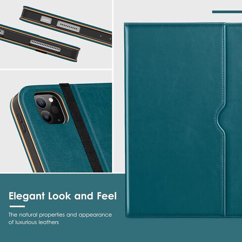 VIKESI Case for iPad Air 13 inch (M2) 2024,Premium Leather Folio,Apple Pencil Holder,Auto Sleep/Wake,Stand Cover - Navy Blue in Saudi Arabia