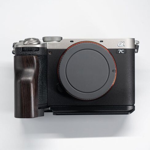 Camera Dedicated Grip · Retro Solid Wood L Shaped Handle for Sony A7C2 A7CR Alpha 7C2R 7C2 · Built-in Arca Quick Release Plate+1/4 in Threaded Hole+Hand Strap Hole (African Blackwood Black) in Kuwait