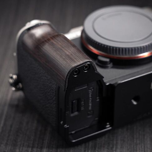 Camera Dedicated Grip · Retro Solid Wood L Shaped Handle for Sony A7C2 A7CR Alpha 7C2R 7C2 · Built-in Arca Quick Release Plate+1/4 in Threaded Hole+Hand Strap Hole (African Blackwood Black) in Kuwait