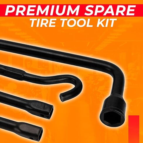 مجموعة أدوات الإطارات الاحتياطية لـ 2004-20014 Ford F-150 | مجموعة أدوات إزالة الإطارات شديدة التحمل مع أداة خفض الإطارات الاحتياطية ومفتاح ربط الصواميل وخطاف | متوافق مع شاحنات تويوتا ودودج | طقم استبدال الإطارات in Kuwait