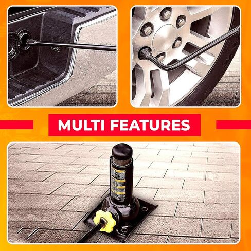 مجموعة أدوات الإطارات الاحتياطية لـ 2004-20014 Ford F-150 | مجموعة أدوات إزالة الإطارات شديدة التحمل مع أداة خفض الإطارات الاحتياطية ومفتاح ربط الصواميل وخطاف | متوافق مع شاحنات تويوتا ودودج | طقم استبدال الإطارات in Kuwait