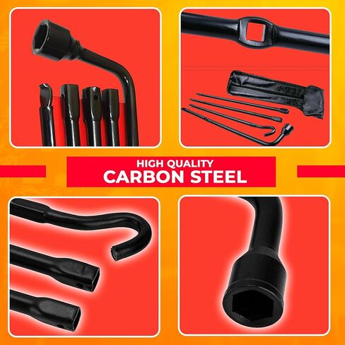 مجموعة أدوات الإطارات الاحتياطية لـ 2004-20014 Ford F-150 | مجموعة أدوات إزالة الإطارات شديدة التحمل مع أداة خفض الإطارات الاحتياطية ومفتاح ربط الصواميل وخطاف | متوافق مع شاحنات تويوتا ودودج | طقم استبدال الإطارات in Kuwait