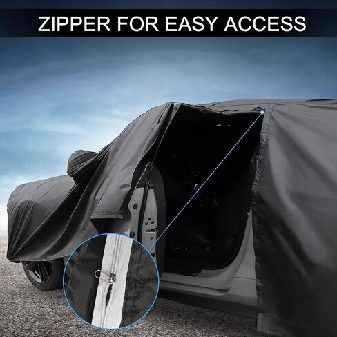 X AUTOHAUX Car Cover Outdoor Waterproof Sun Rain Snow Hail Protection with Left Side Door Zipper Aluminum Film for Ford Transit Connect in Saudi Arabia