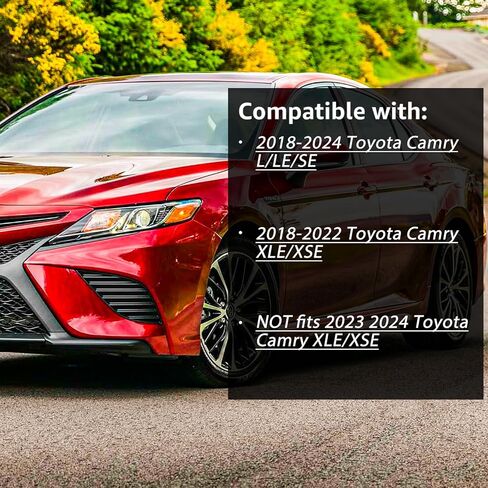 Headlights Assembly Pair for 2018-2024 Toyota Camry L/LE/SE OE Factory Style Halogen Projector Headlamps Head Lights Replacement Left Driver Side LH,Chrome Housing Amber Reflector in Saudi Arabia