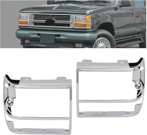 HECASA Headlight Bezel Pair Compatible with 1989-1994 Ford Explorer Ranger Bronco II Headlamp Door Set Housing Cover Trim Matte Black Right & Left Replacement for FO2513110 FO2512112 in Saudi Arabia