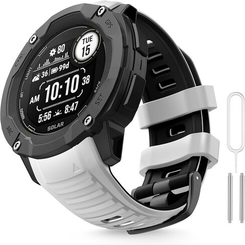 متوافق مع سوار Garmin Instinct 2X، حزام معصم رياضي بديل من السيليكون الناعم قابل للتعديل لـ Garmin Instinct 2X/Solar/تكتيكي in Kuwait