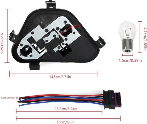 63217313044 لوحة مقبس لمبة خلفية يمين جانب الركاب وموصل قابس وثلاثة لمبات متوافقة مع BMW 3-Series 320i 328i 335i 328d 2012 2013 2014 2015 طقم لوحة إصلاح مصباح الضوء الخلفي in Kuwait