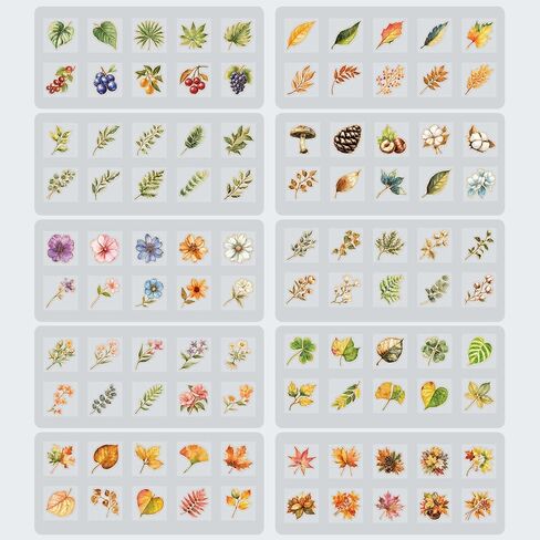 emmoolife Pressed Flower Stickers Set (100 PCS) Dried Flowers Themed Resin Sticker Decals Floral Botanical Journaling Stickers for Scrapbook Supplies Bullet Junk Journal Bottles Planner Laptops in Kuwait