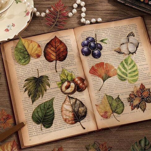 emmoolife Pressed Flower Stickers Set (100 PCS) Dried Flowers Themed Resin Sticker Decals Floral Botanical Journaling Stickers for Scrapbook Supplies Bullet Junk Journal Bottles Planner Laptops in Kuwait