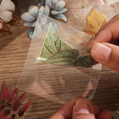 emmoolife Pressed Flower Stickers Set (100 PCS) Dried Flowers Themed Resin Sticker Decals Floral Botanical Journaling Stickers for Scrapbook Supplies Bullet Junk Journal Bottles Planner Laptops in Kuwait