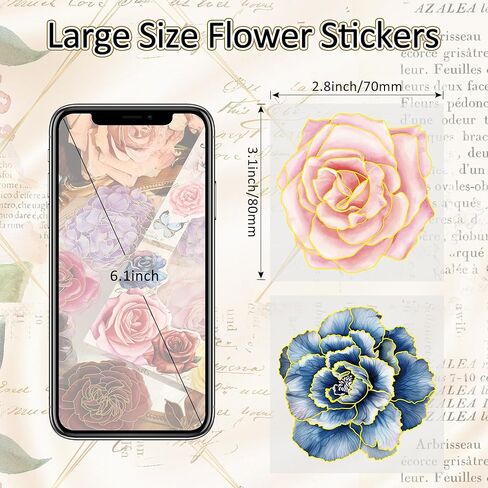 مجموعة ملصقات الزهور المضغوطة من emmoolife (100 قطعة) ملصقات من الراتنج ذات طابع الزهور المجففة ملصقات يوميات نباتية زهرية لمستلزمات سجل القصاصات وزجاجات المجلات وأجهزة الكمبيوتر المحمولة المخططة in Kuwait