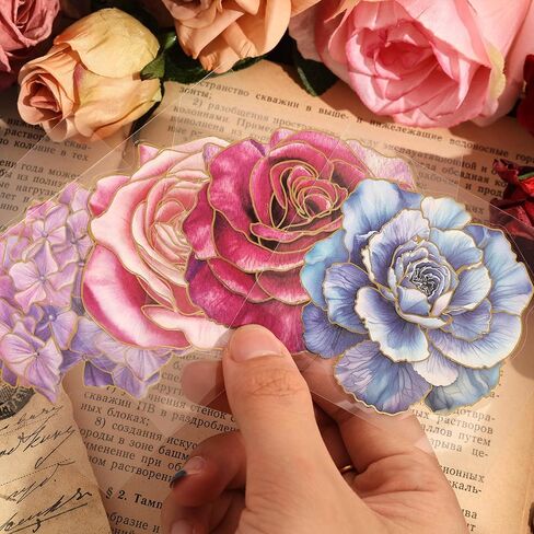 مجموعة ملصقات الزهور المضغوطة من emmoolife (100 قطعة) ملصقات من الراتنج ذات طابع الزهور المجففة ملصقات يوميات نباتية زهرية لمستلزمات سجل القصاصات وزجاجات المجلات وأجهزة الكمبيوتر المحمولة المخططة in Kuwait