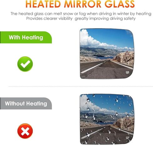 Heated Towing Convex Mirror Glass for 09-20 Dodge Ram 1500 2500 3500 4500 5500 Left Driver Side Upper Exterior Mirrors Glass Heating Big Tow Convex Mirror 68067729AA 68067727AA 68286843AA CH1324127 in Saudi Arabia