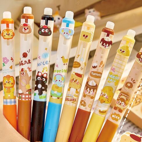 4 Pcs Cute Erasable Gel Ink Pens Retractable Pens Cartoon Animal Pen 0.5mm Black Ink Smooth Writing Pen for Women Girls Boys Office School Supplies (Animal-Black Ink) in Saudi Arabia