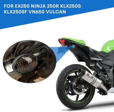 PSLER Motorcycle Front Rear Turn Signal Indicator Light Blinker for Ninja 250 250R EX250R 2008-2012,KLX250SF 2009-2011,KLX250S 2009-2014,VN650 Vulcan S 2015-2017 Accessories 12V in Saudi Arabia