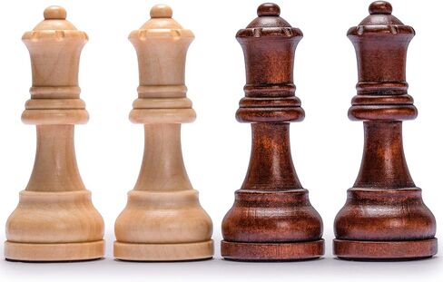 Husaria Professional Staunton Tournament رقم 6 مجموعة ألعاب الشطرنج الخشبية مع ملكتين إضافيتين وملوك 3.9 بوصة in Kuwait