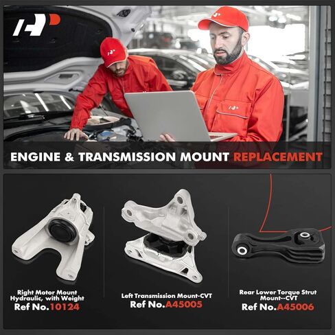 A-Premium 3PCS Engine Motor Mount Transmission Mount and Torque Strut Mount Set Compatible with Honda Civic 2018 2019 2020 L4 2.0L, Automatic Transmission, Replace# 50850TBAA81 50890TBAA82 in Saudi Arabia