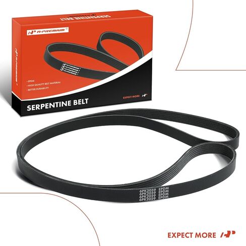 A-Premium Engine Serpentine Drive Belt Compatible with Ford, Kia, Hyundai, Chevrolet, GMC, Cadillac, Lexus, Mazda & Starcraft Bus Cars - F-250 Super Duty, Optima, Santa Fe, Camaro & More in Saudi Arabia