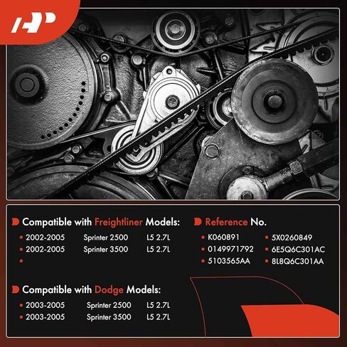 A-Premium Engine Serpentine Drive Belt Compatible with Dodge Sprinter 2500 2003-2005, Sprinter 3500 2003-2005 & Freightliner Sprinter 2500 2002-2005, Sprinter 3500 2002-2005, 2.7L in Saudi Arabia