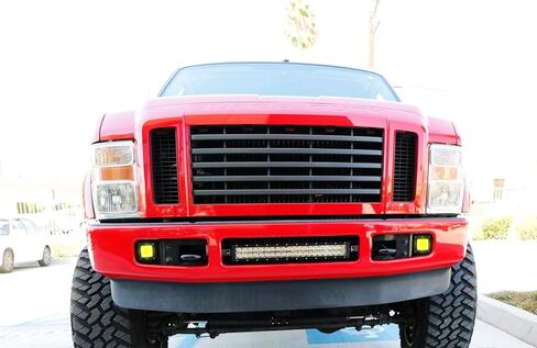 مصابيح LED لموقع Foglight من iJDMTOY متوافقة مع 08-10 Ford F250 F350 F450 Super Duty، بما في ذلك (2) مصابيح LED مكعبة صفراء 24 وات مقاس 3 بوصات، ودعامات تثبيت في منطقة الضباب وحزام أسلاك مفتاح التشغيل والإيقاف in Saudi Arabia