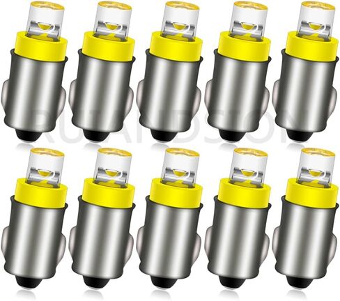 Ruiandsion BA7S Instrument LED Light F3 1 LED 12V DC White Car Mini Bulbs Lamps Led Car Instrument Light Warning lamp,Negative Earth (Pack of 10) in Saudi Arabia