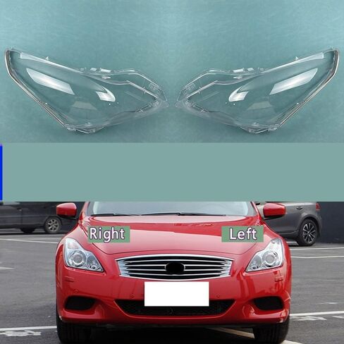 متوافق مع I-NFINITI G Series G37 G35 G25 2010-2015 غطاء زجاجي للمصابيح الأمامية - حافظة عدسات شفافة (يسار) in Saudi Arabia