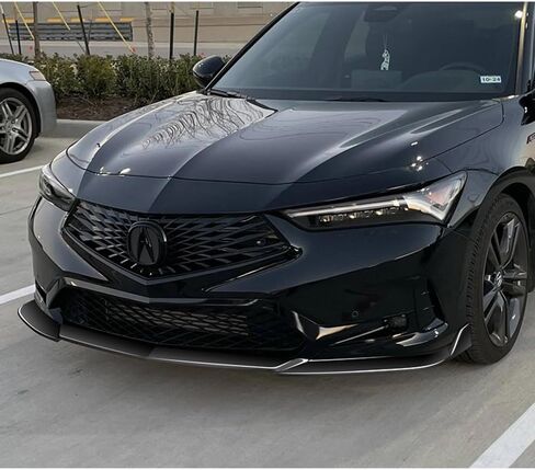 Q1-TECH، الشفة الأمامية الممتصة للصدمات مناسبة للطراز الأساسي 2023-2025 Acura Integra Hatchback، مقسم الجسم الأمامي للشفاه، ABS مطلي باللون الأسود، 2024 in Saudi Arabia